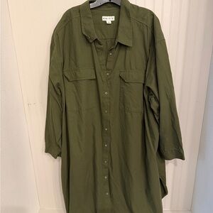 Ava & Viv Sage Green Shirt Dress